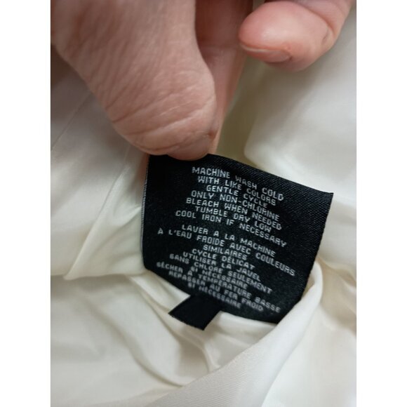 Cole Haan Signature Womens Puffer Vest Size Small Ivory Quilted Outdoor Full Zip - Picture 6 of 8